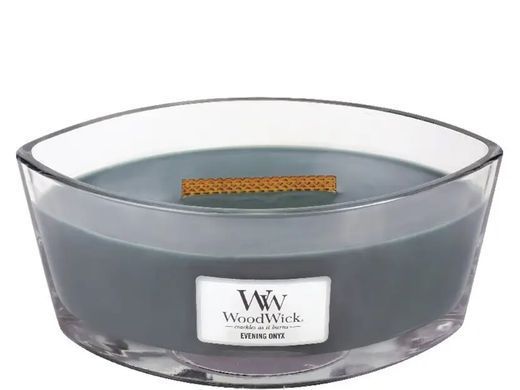 Ароматична свічка з ароматом чорної орхідеї і сандалового дерева Woodwick Ellipse Evening Onyx 453 г