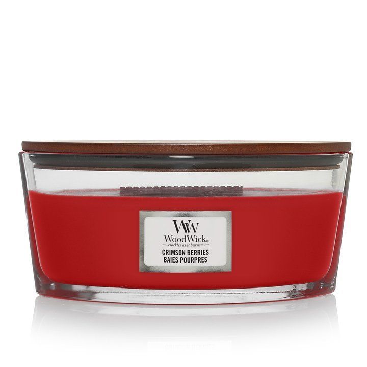 Ароматична свічка з нотами різдвяних ягід Woodwick Ellipse Crimson Berries 453 г