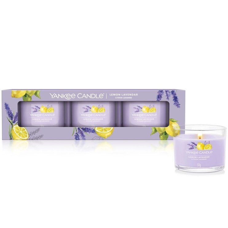 Подарунковий набір із 3 свічок Mini Lemon Lavender Yankee Candle