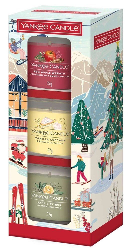 Подарунковий набір з 3 свічок Holiday Party Yankee Candle Filled Votive Gift Set