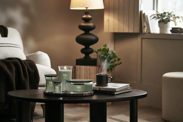 Ароматична свічка з ароматом інжиру та керду Woodwick Ellipse Verdant Fig 453 г